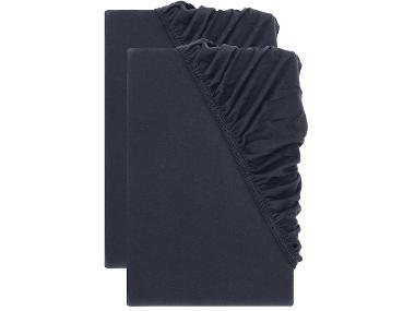 LIVARNO® Sada žerzejových napínacích prostěradel, 90-100 x 200 cm, 2dílná, tmavě modrá