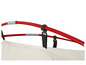 Červené tyče stanu pro kempování