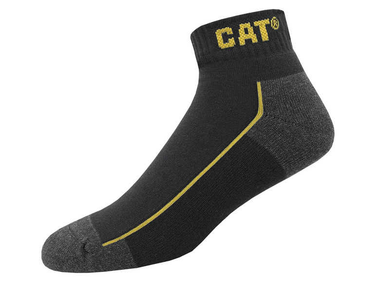 Černé ponožky CAT se žlutými detaily.