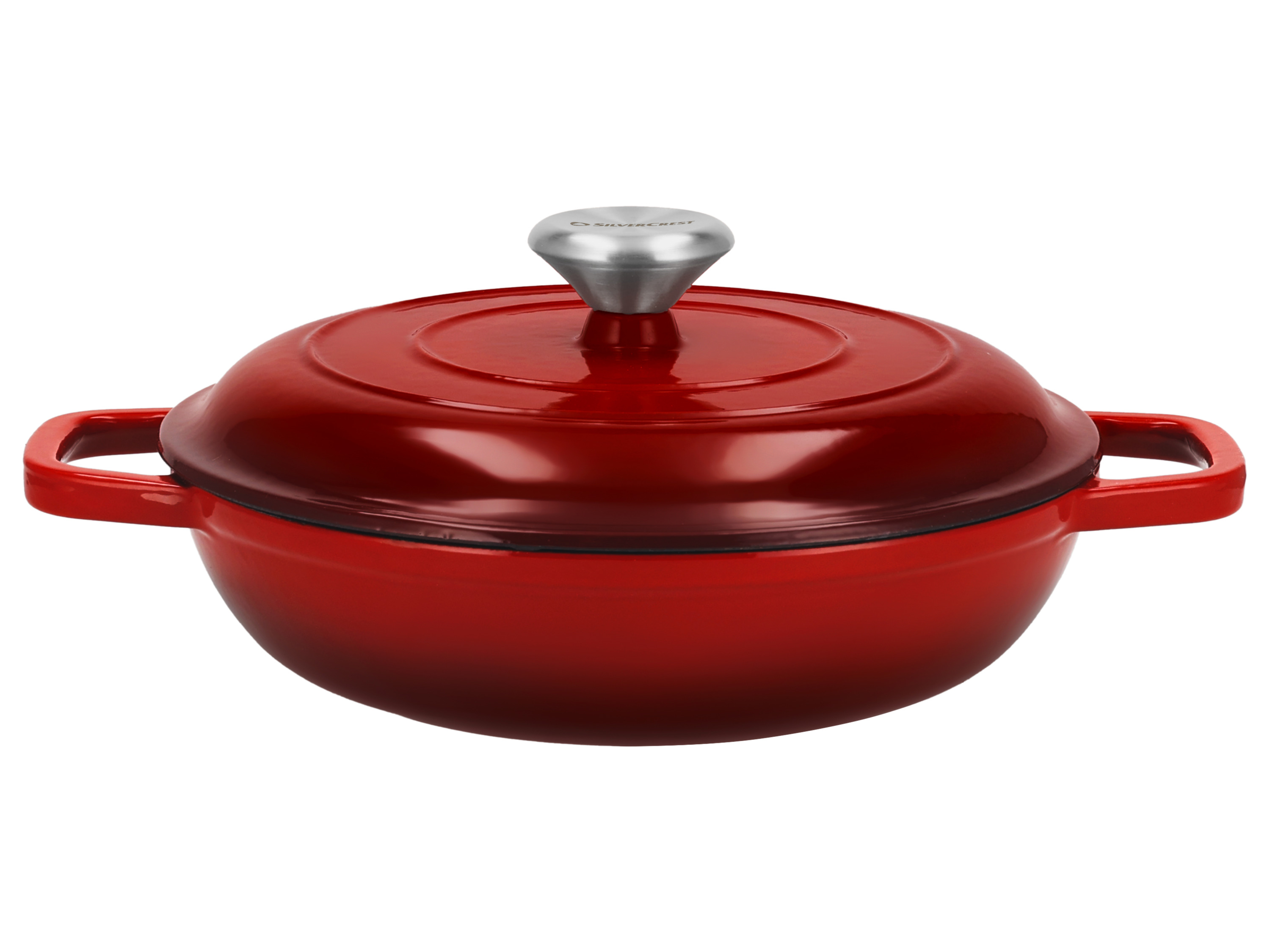 Silvercrest® Litinová servírovací pánev Premium, Ø 25 cm / 2,4 l (červená)