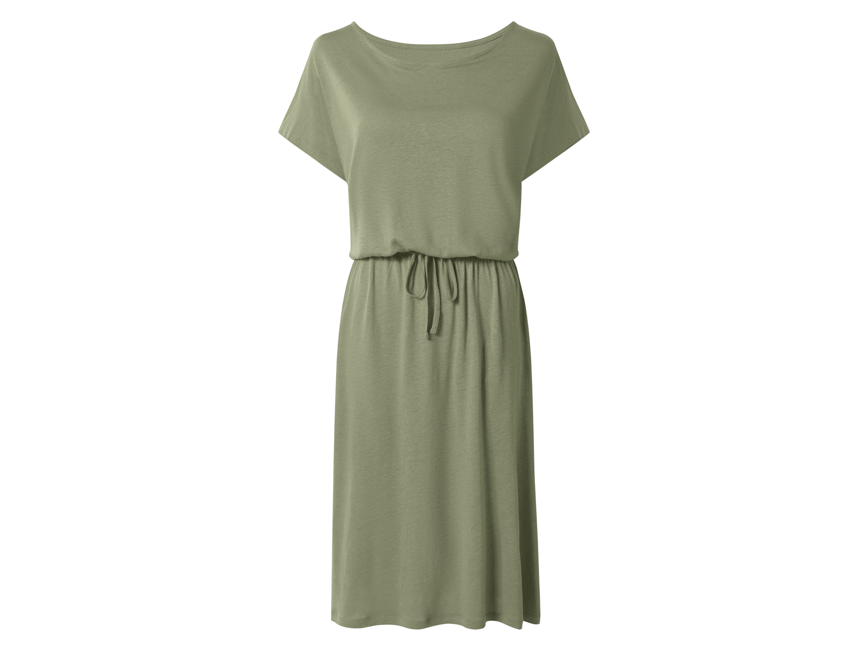 esmara® Dámské lněné šaty (zelená, S (36/38))