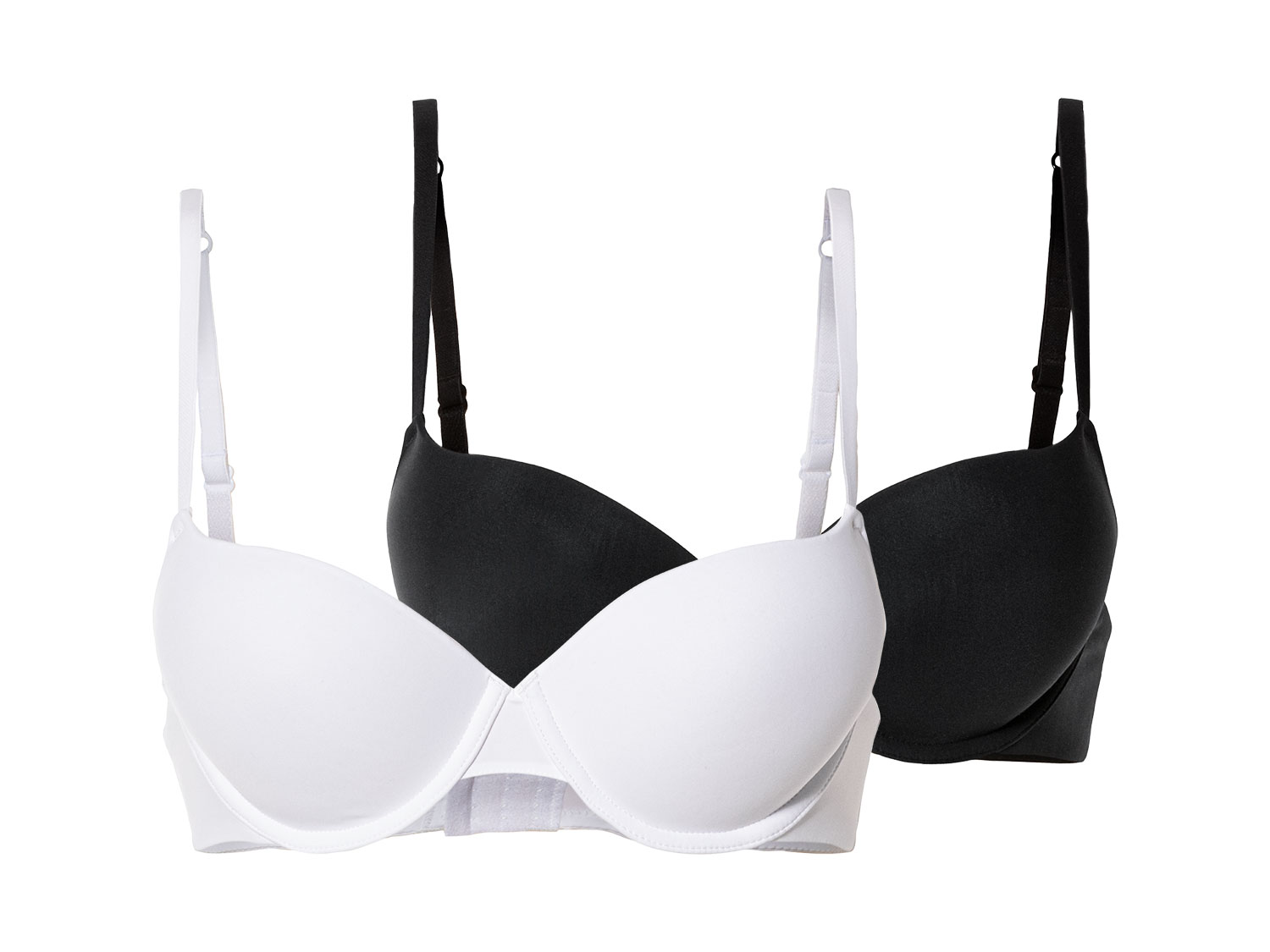 esmara® Dámská push-up podprsenka, 2 kusy (80B, černá/bílá)