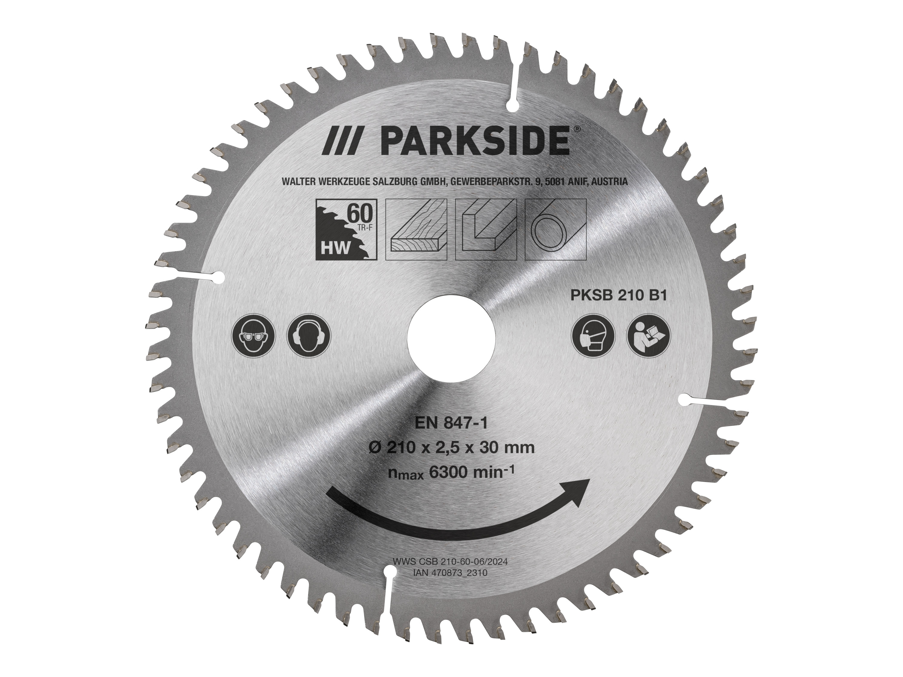 Parkside® Pilový kotouč Pksb 210 B1, 210 mm (Trf pilový kotouč, 60 zubů)