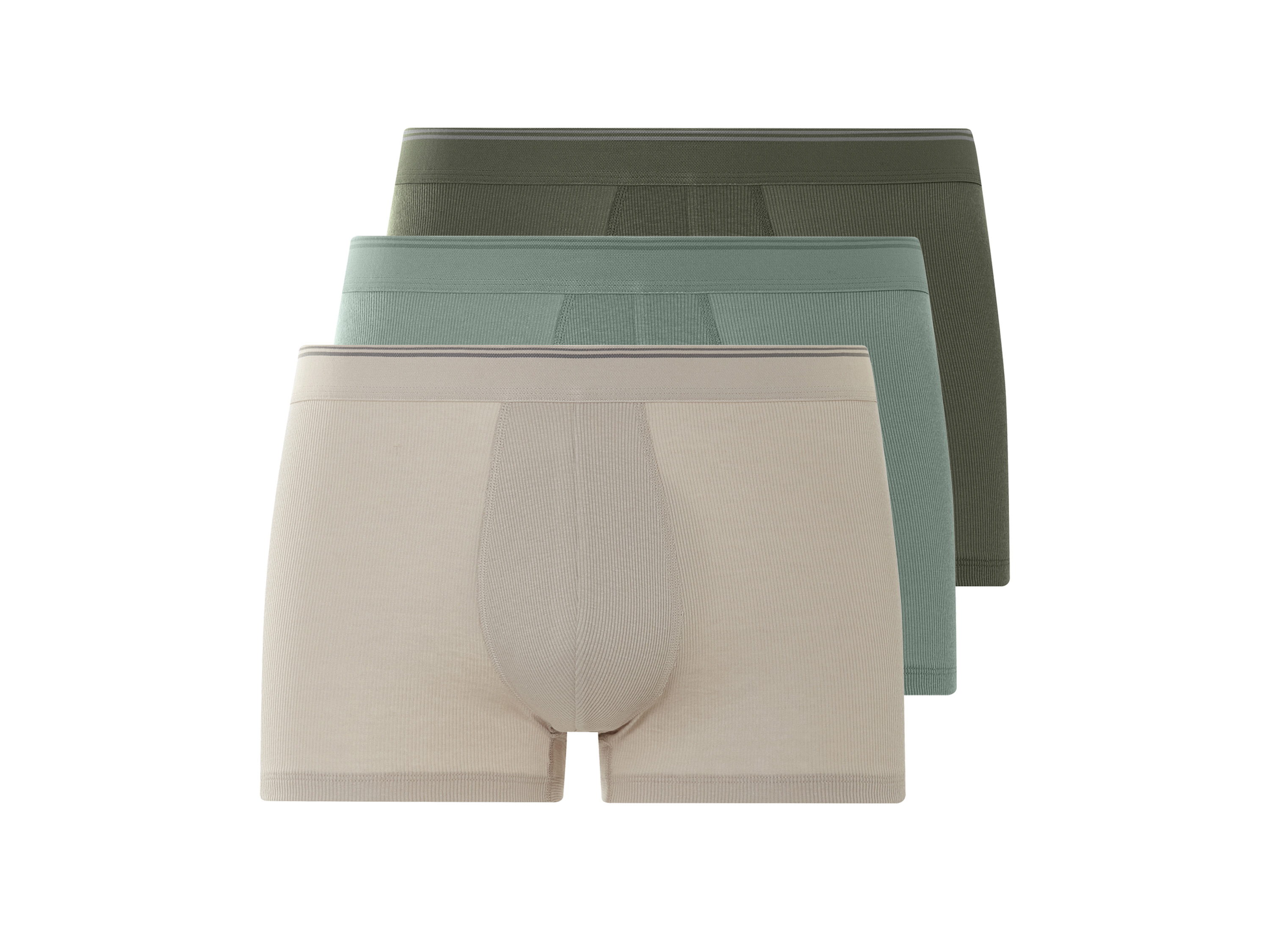 Livergy® Pánské boxerky, 3 kusy (tmavě zelená / zelená / béžová, 4/S)
