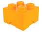 Oranžová LEGO úložná skříňka se čtyřmi knoflíky.
