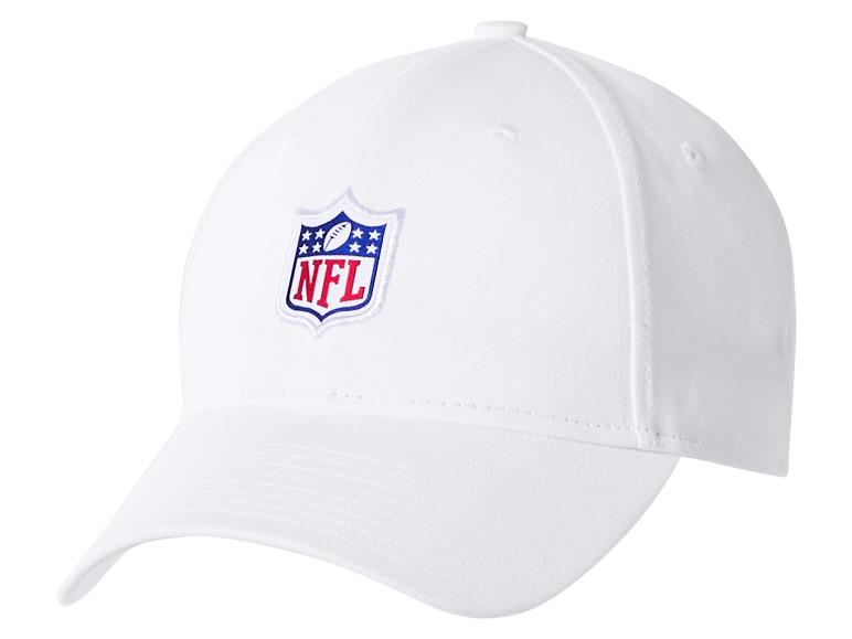 Bílá kšiltovka s vyšívaným logem NFL na přední straně