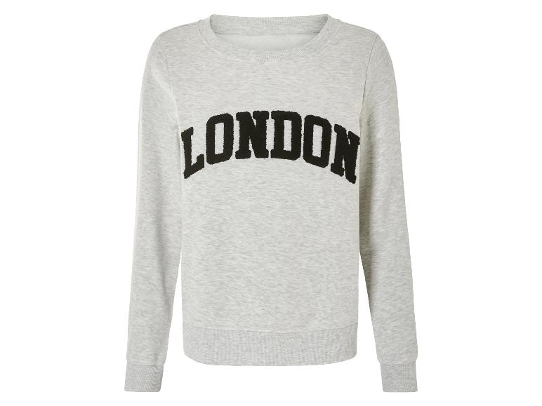 Šedý svetr s dlouhým rukávem s nápisem 'London'