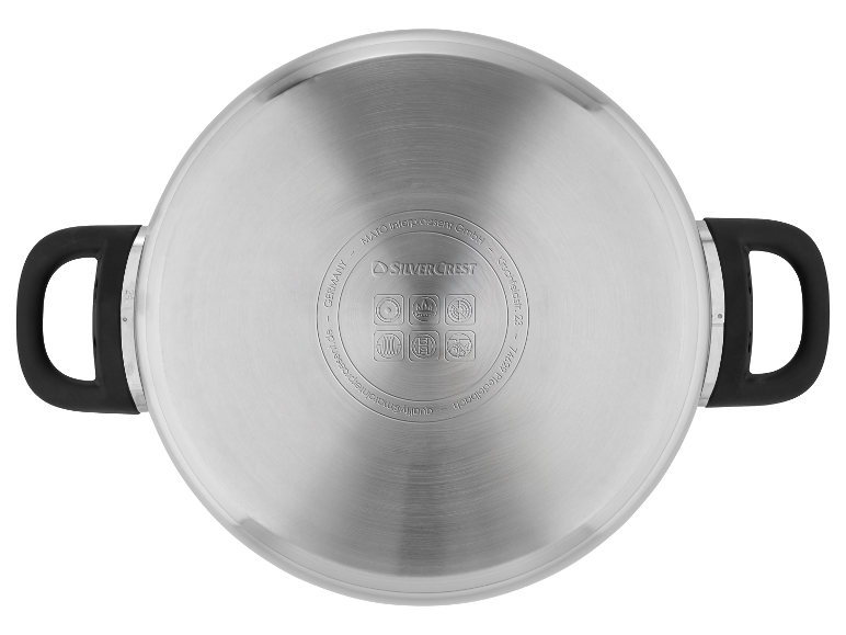 Hrnec Silvercrest z nerezové oceli, pohled shora.