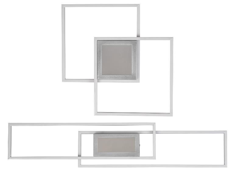 Dvě moderní nástěnné svítidla s obdélníkovým designem.