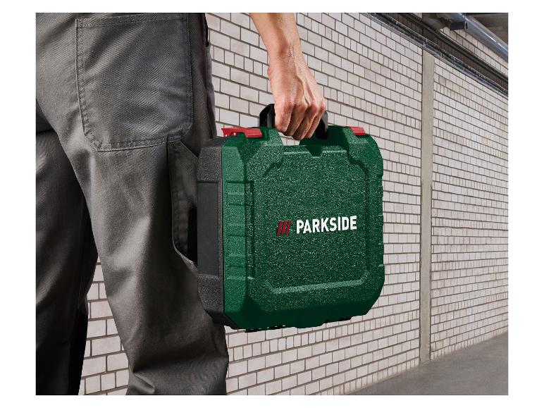 Zelená krabička s nářadím Parkside.