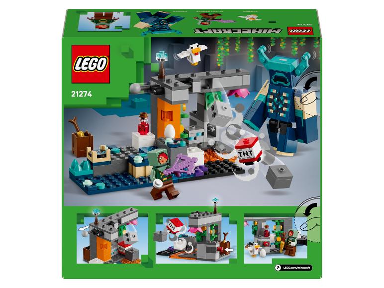 Sada LEGO Minecraft 21274 s Wardenem, funkcí TNT a figurkami.