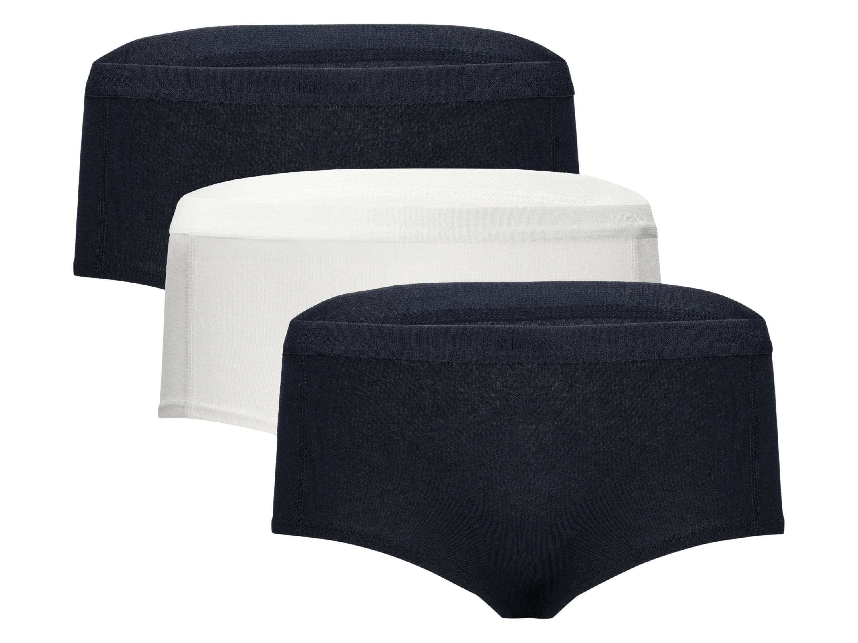 Mexx Dámské kalhotky Hipster, 3 kusy (navy modrá / bílá, XL)