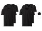 Sada černých triček s krátkým rukávem, kulatým a výstřihem do V.