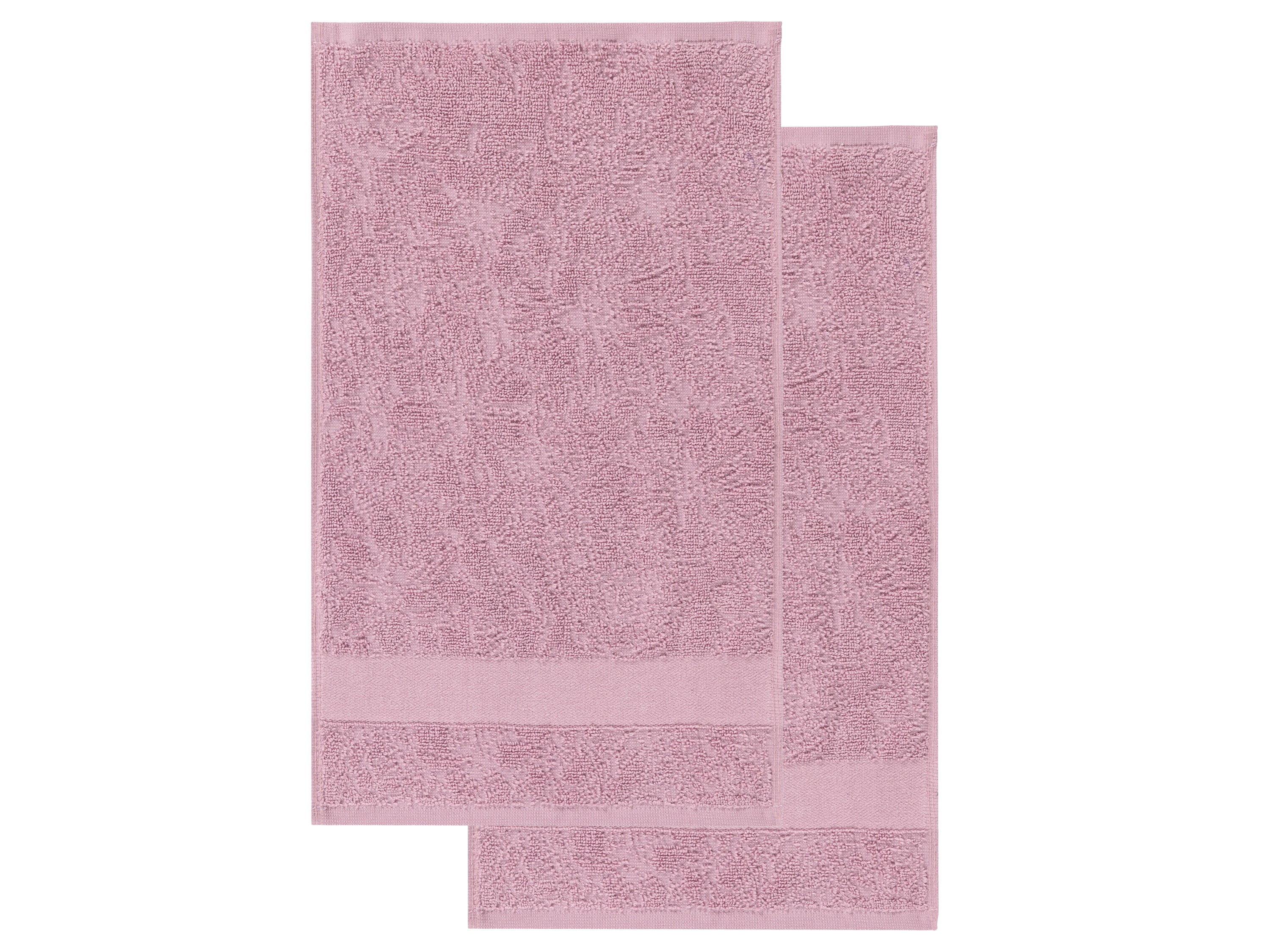 Livarno home Froté ručník pro hosty, 50 x 100 cm, 500 g/m2, 2 kusy (světle růžová)