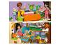 Sada Lego Friends s dvoupatrovým domem, dvěma figurkami, klavírem, koblihami a psem.