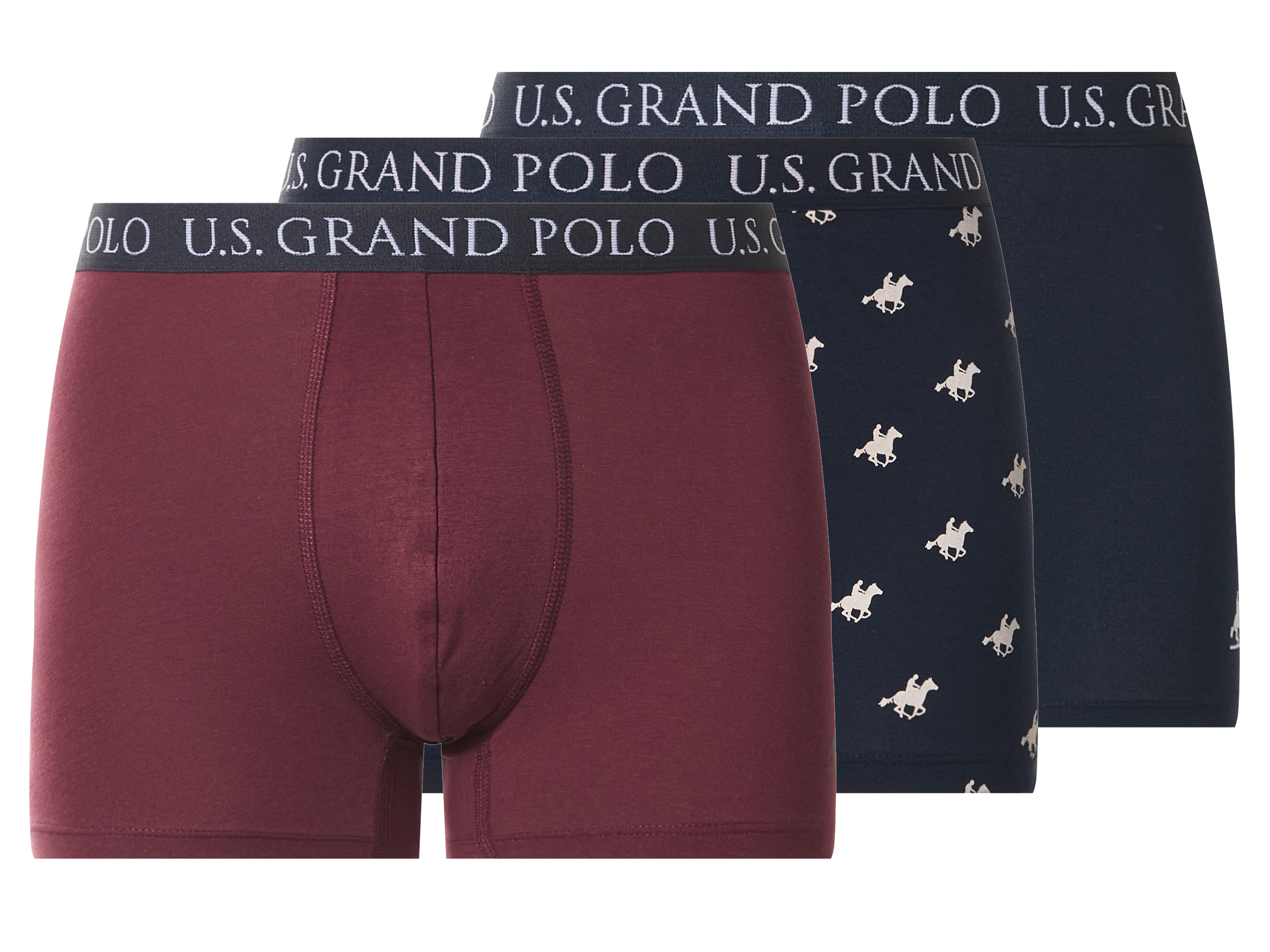 esmara Men Pánské boxerky, 3 kusy (navy modrá / bordó, 5/M)