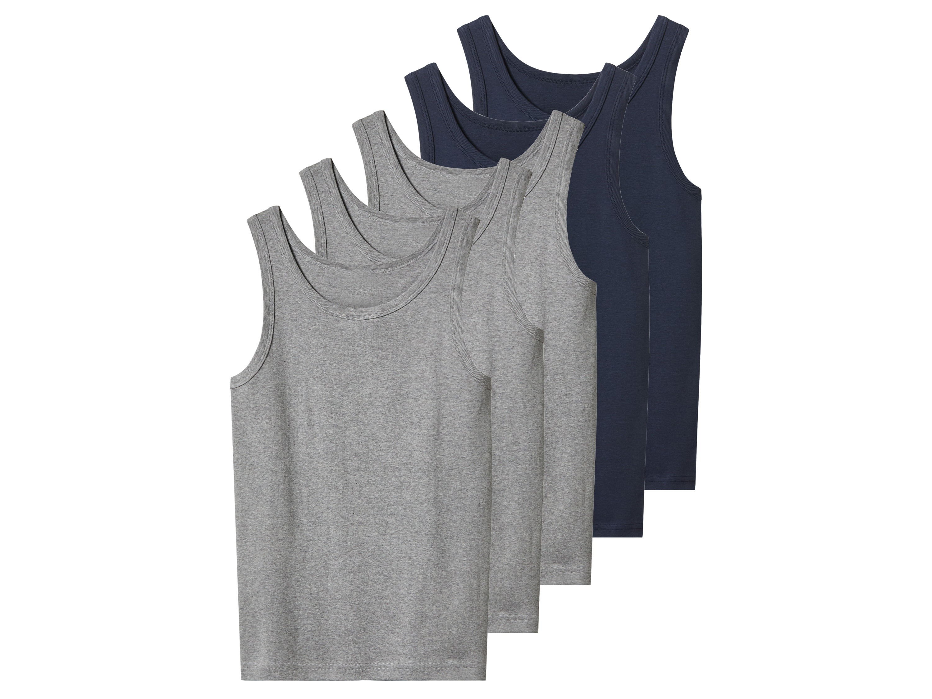 esmara® Chlapecký nátělník, 5 kusů (šedá / navy modrá, 146/152)