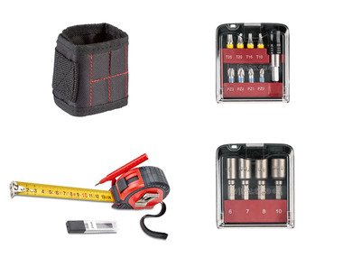 PARKSIDE® Magnetický náramek / Sada bitů / Svinovací metr / Sada nástrčkových klíčů