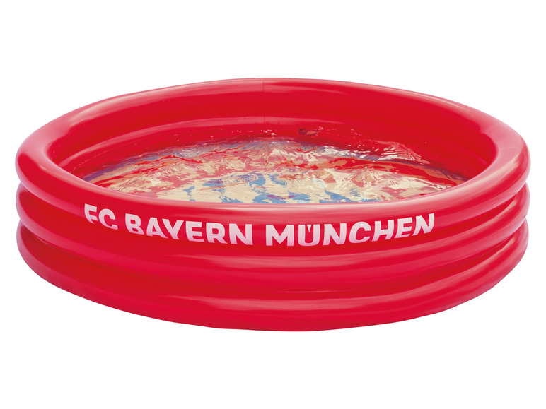 Červený nafukovací bazén s logem FC Bayern Mnichov
