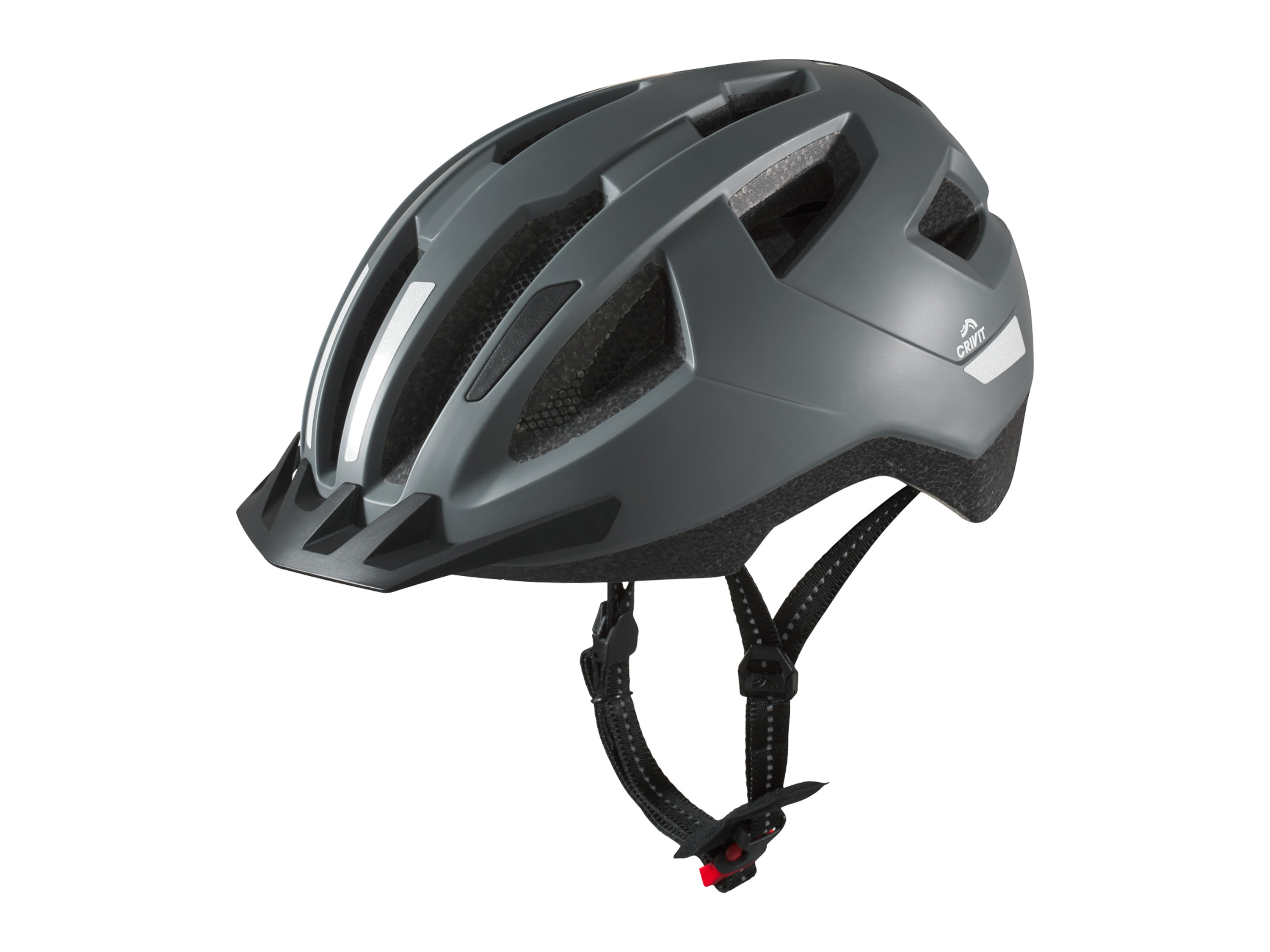 Crivit Dámská / Pánská cyklistická helma s koncovým světlem (šedá, L/Xl)
