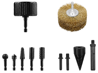 PARKSIDE® Rotační rašple / Kartáč na strukturování dřeva / Sada rašplí a záhlubníků / Vrták na štípání dřeva