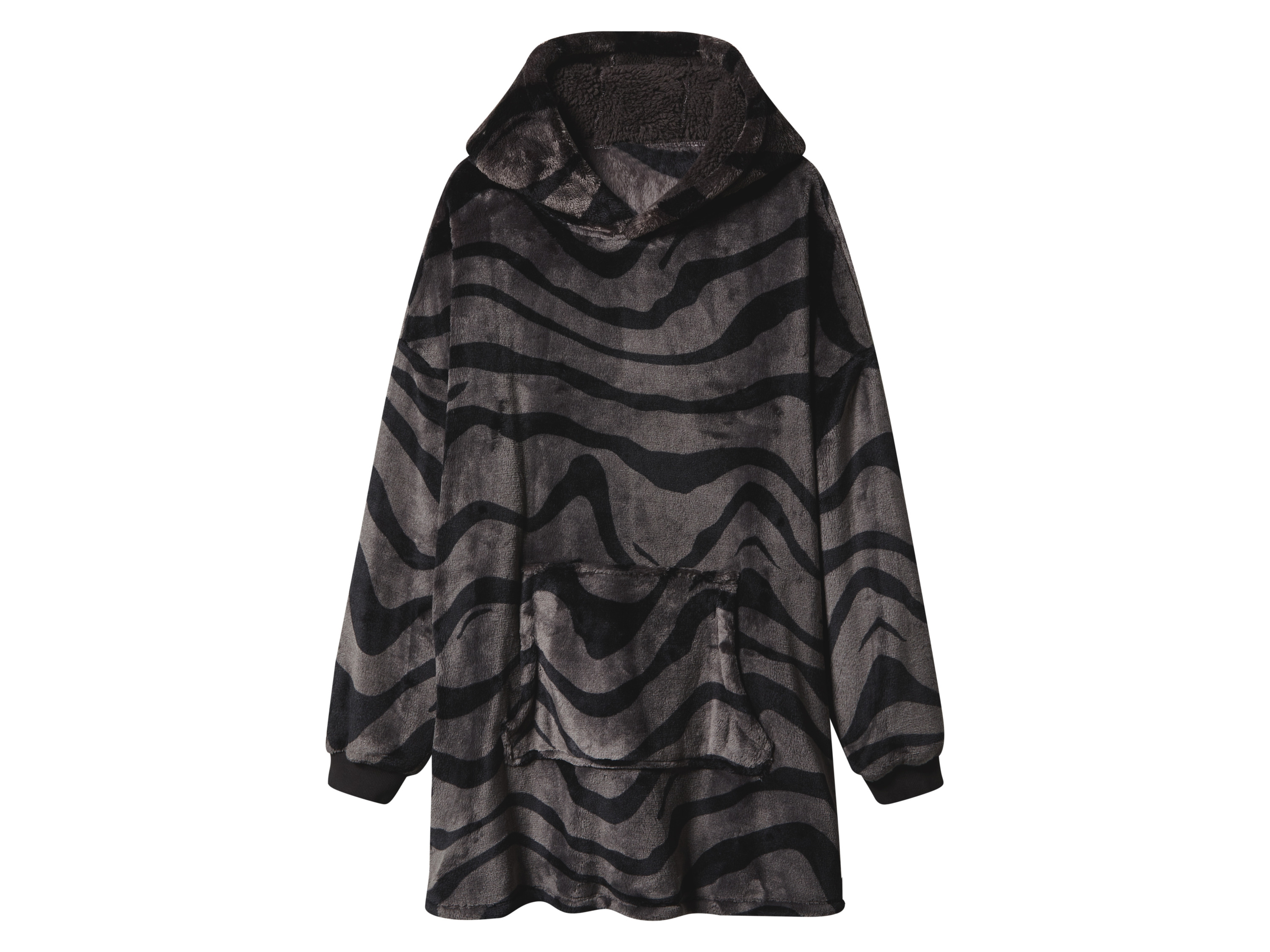 Dámská / Pánská plyšová oversize mikina (šedá/černá, S/M)