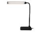 Černá LED stolní lampa s flexibilním ramenem a obdélníkovou základnou