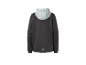 Tmavě šedá dětská bunda s kapucí.