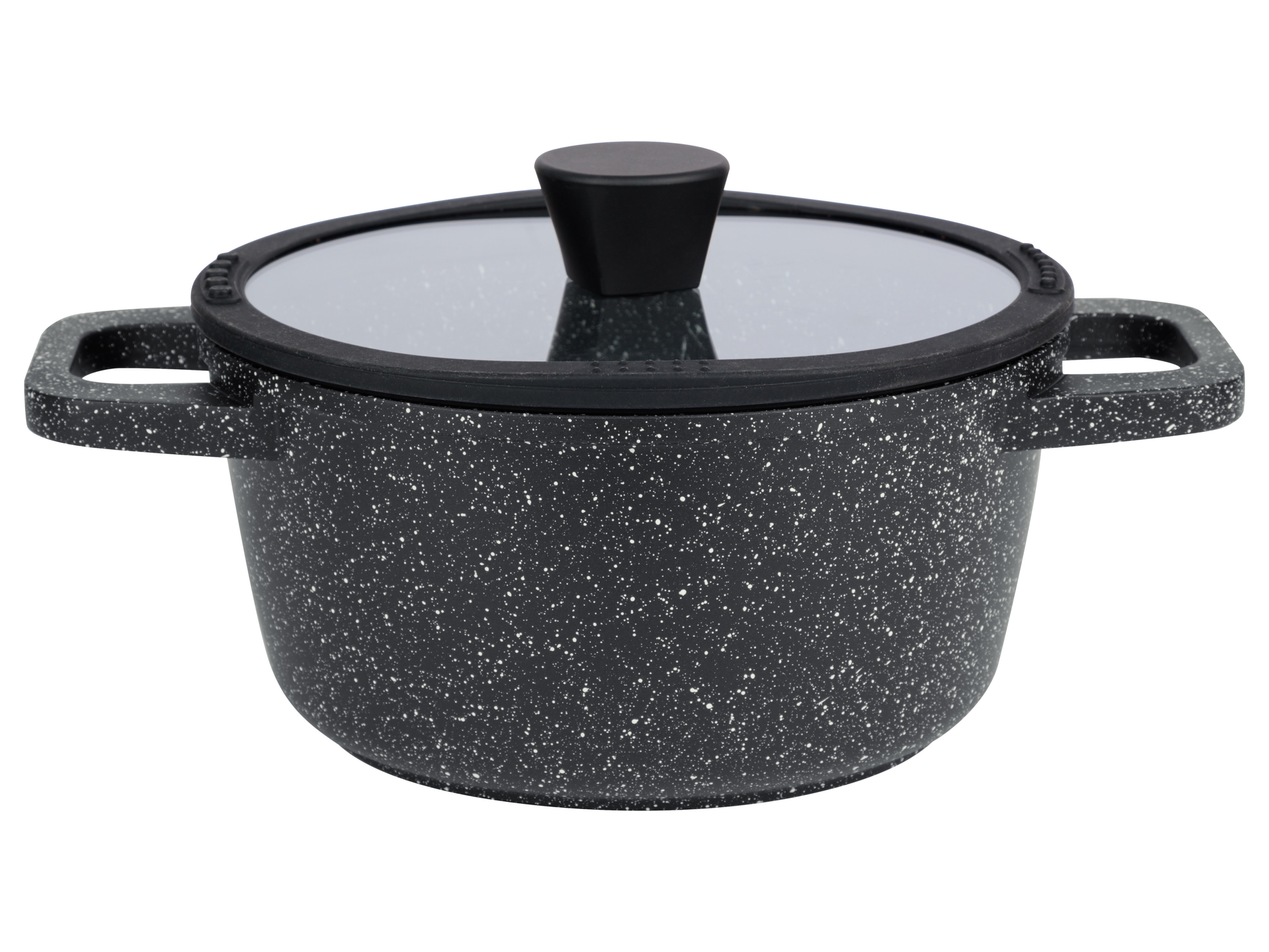 Livarno home Hliníkový hrnec, Ø 20 cm, 2l, ILAG® (žulový kámen/černý)