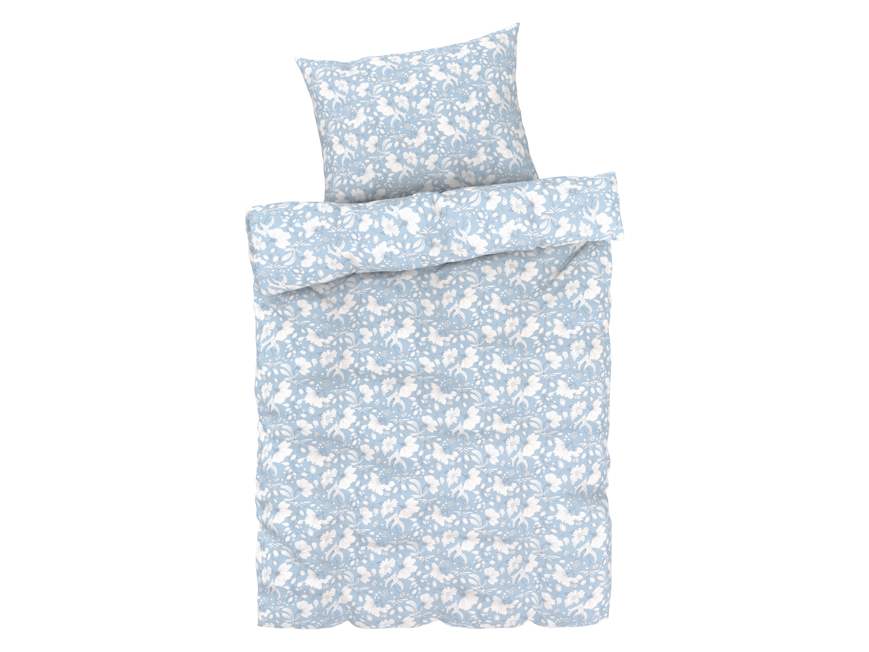 Livarno home Saténové ložní povlečení, 140 x 200 cm, 70 x 90 cm (modrá)