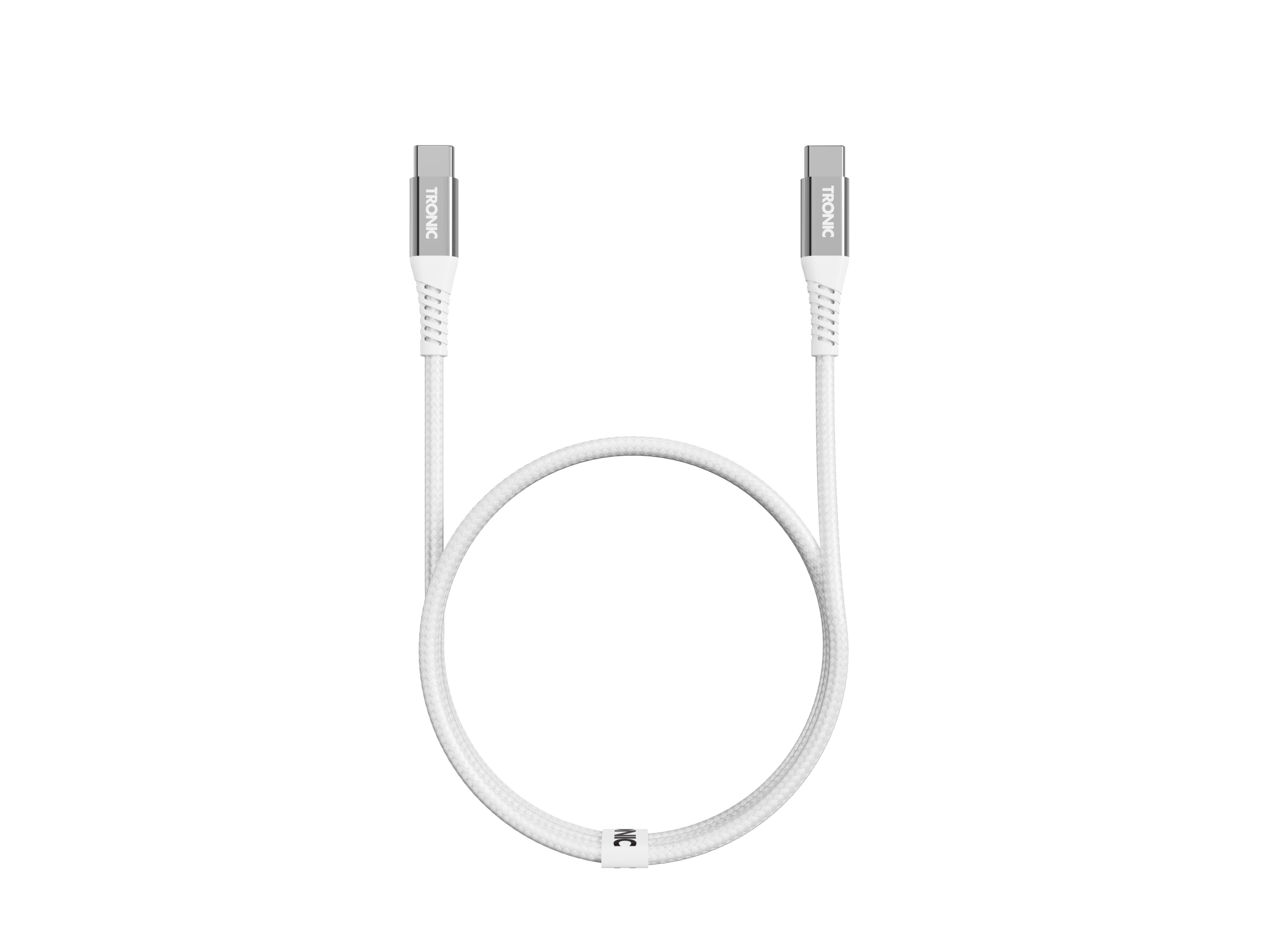 Tronic® Nabíjecí a datový kabel, 2 m (Usb-C - Usb-C, bílá)
