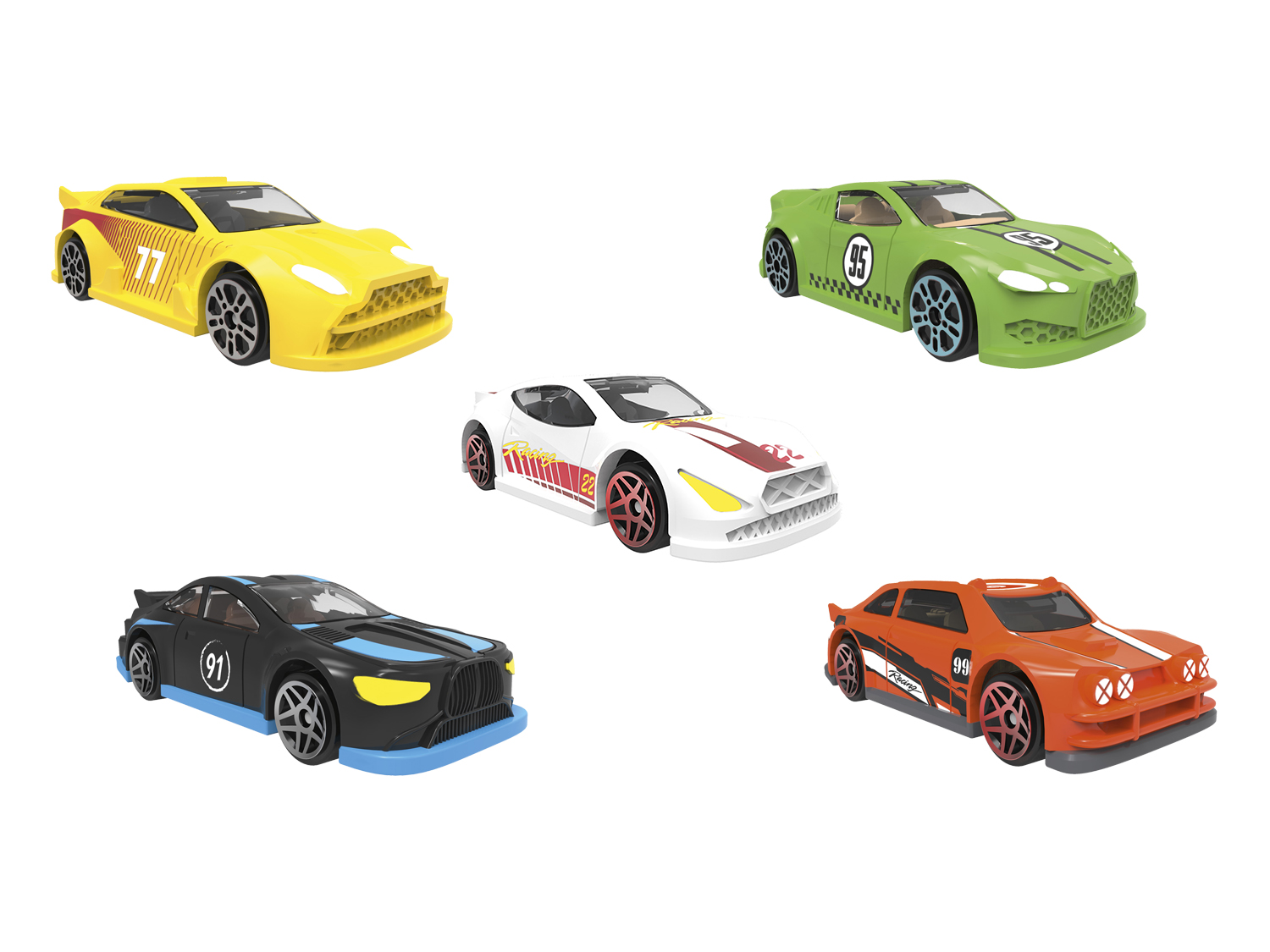 Playtive Autíčko Racers 1:64, 5 kusů (závodní auta)