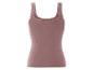 Růžový top bez rukávů s krajkovými detaily.