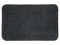 Tmavě šedý koupelnový koberec s měkkou, plyšovou texturou.