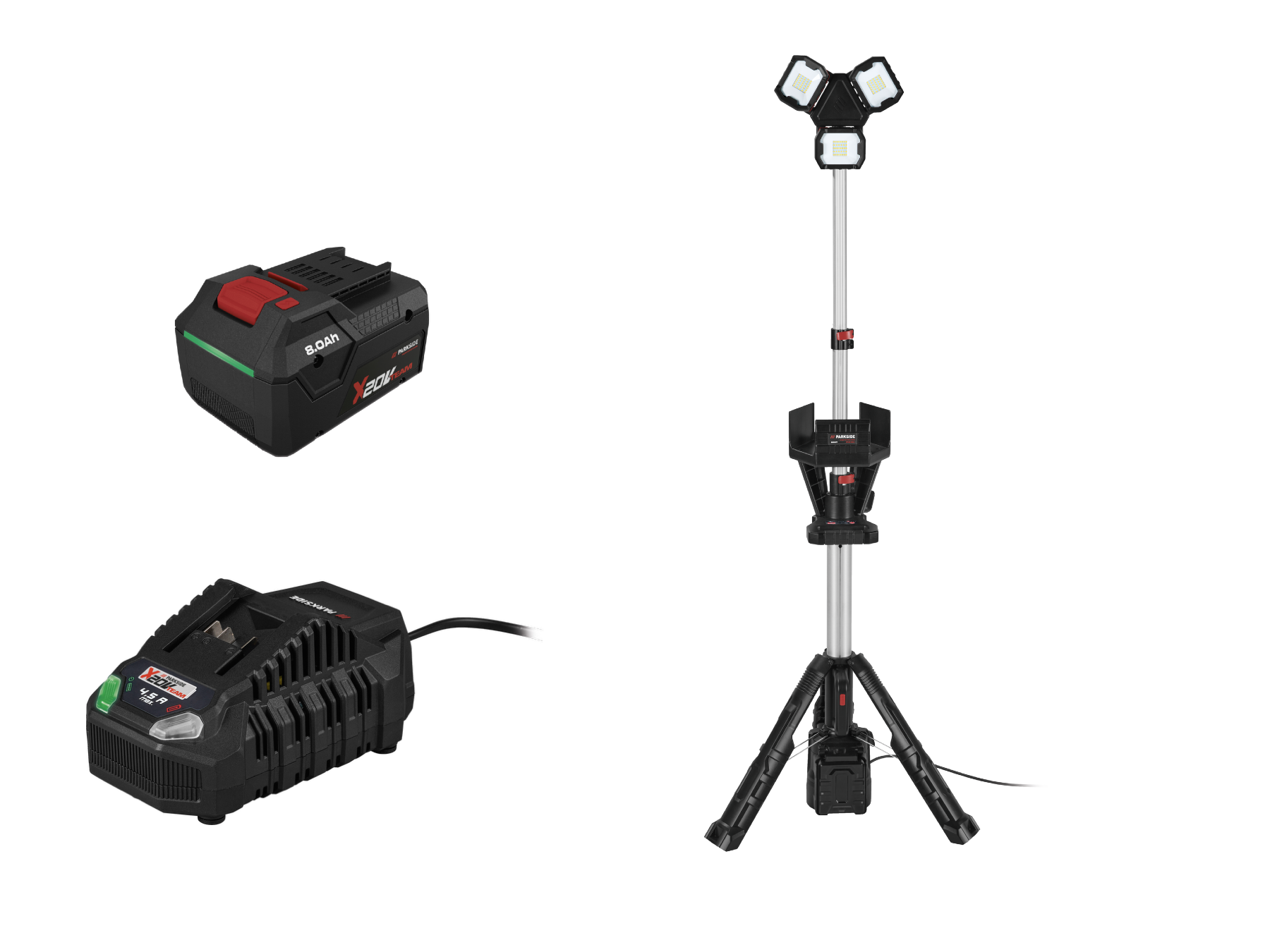 Parkside Performance® Aku LED reflektor Pplsa 20-Li A1, Smart 8 Ah