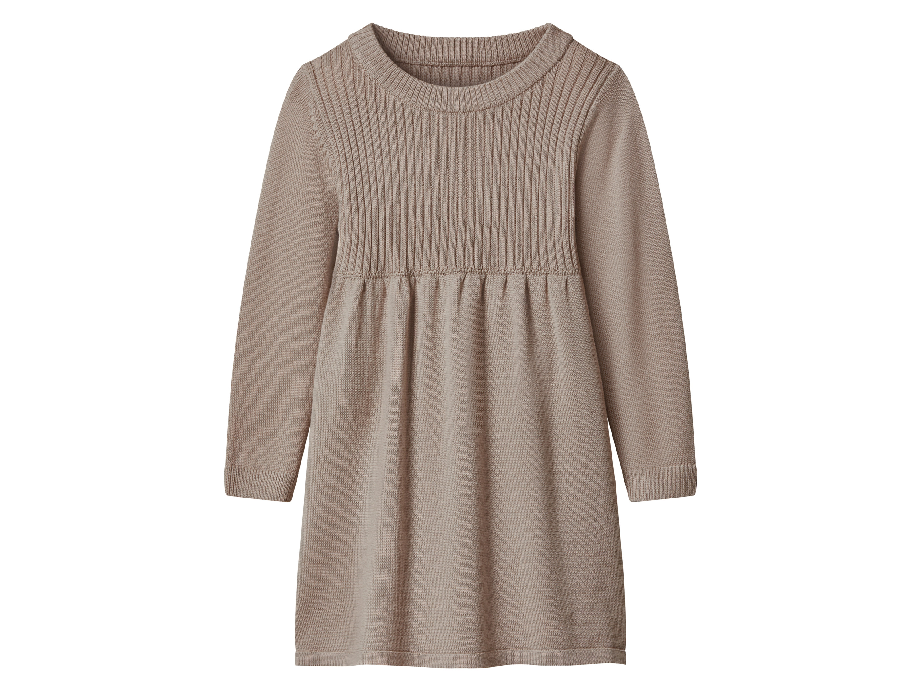 lupilu® Dívčí pletené šaty z vlny Merino (béžová, 98/104)