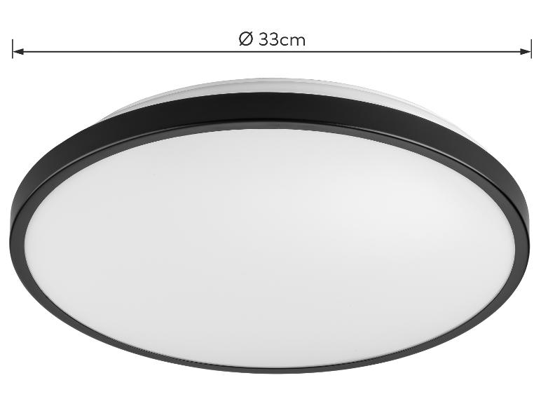 Kulaté černo-bílé LED stropní svítidlo o průměru 33 cm