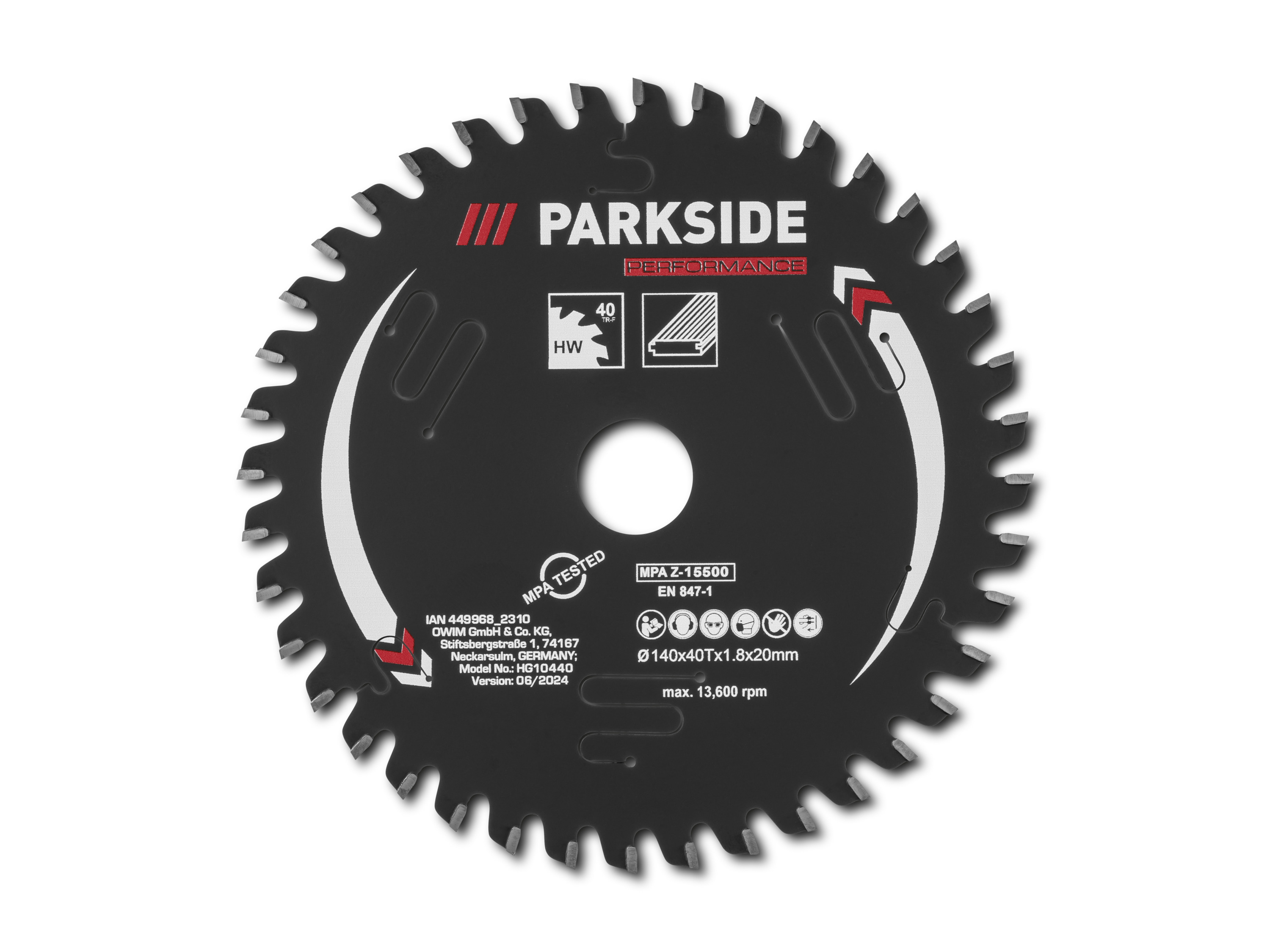 Parkside Performance® Pilový kotouč, Ø 140 mm (laminát, 40 zubů)