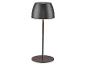 Černá bezdrátová stolní lampa s kovovou základnou a tyčí