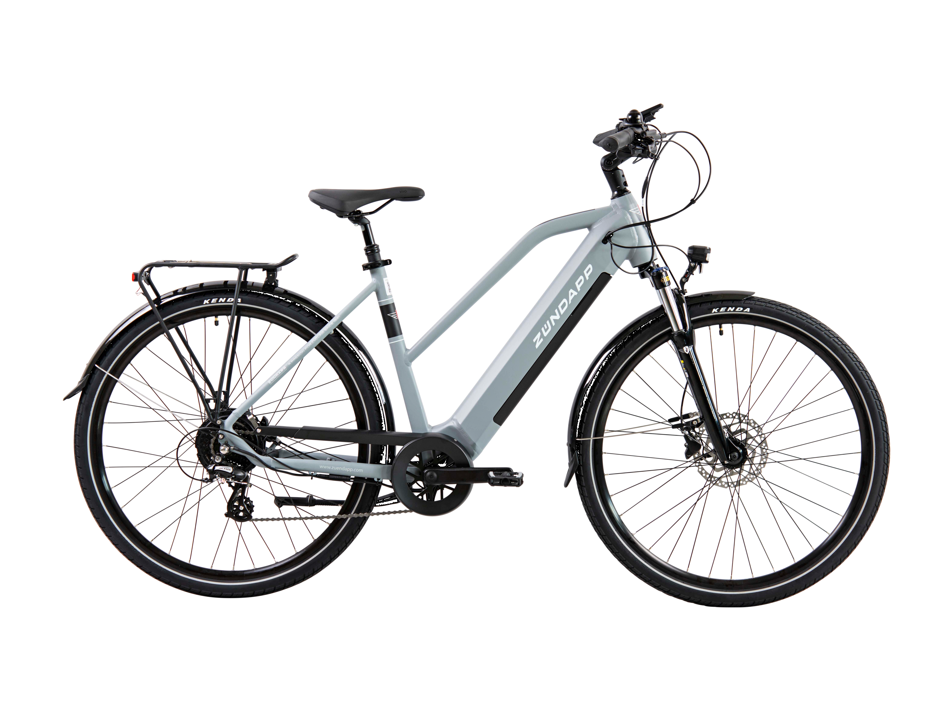 ZĂĽndapp TrekingovĂ© elektrokolo Z810 700c (dĂˇmskĂ©, ĹˇedĂˇ/bĂ­lĂˇ)