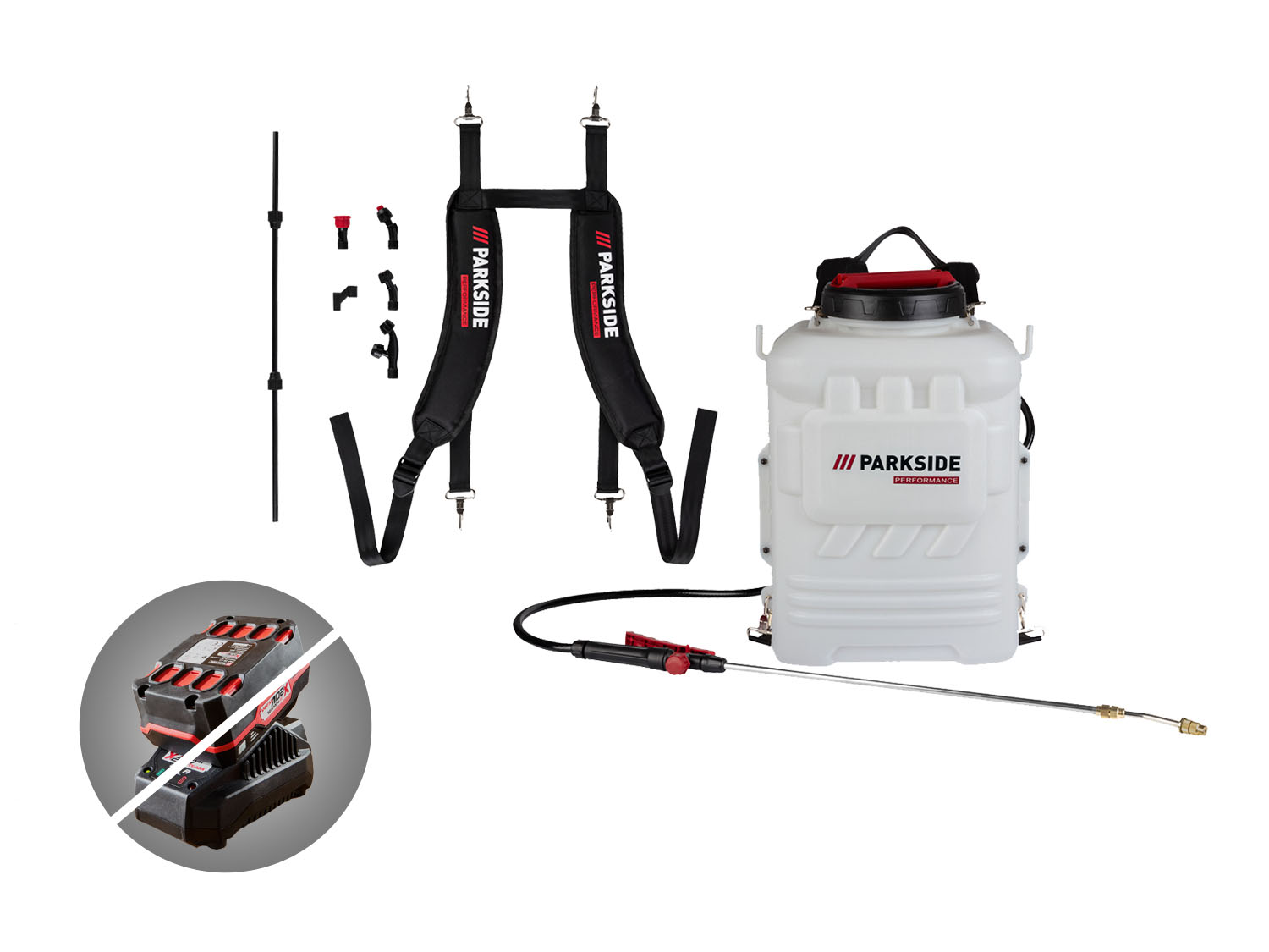 PARKSIDE PERFORMANCE® Aku tlakový postřikovač na záda PRDSP 20-Li B2 – bez akumulátoru a nabíječky