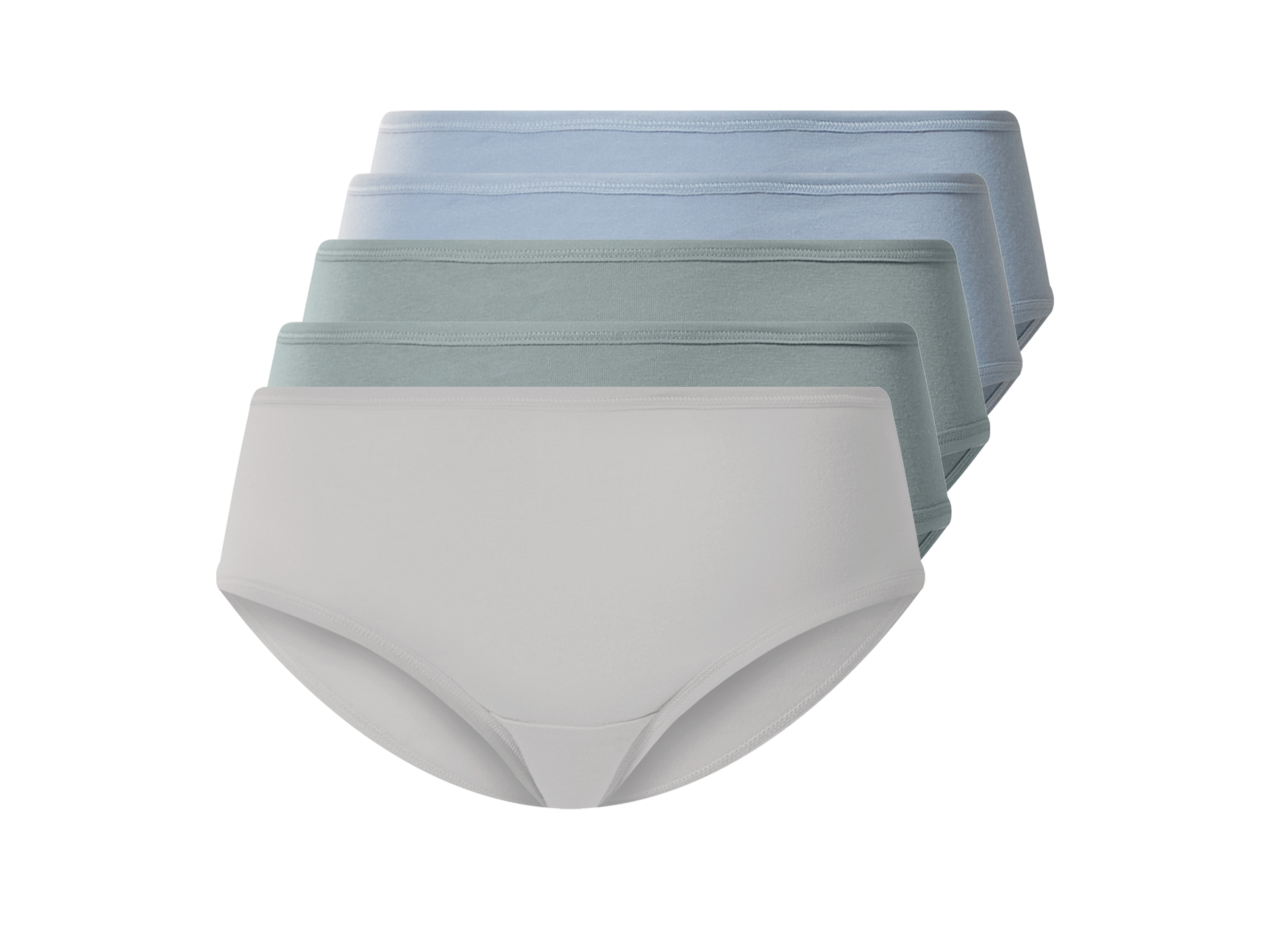 Esmara® Dámské kalhotky Hipster, 5 kusů (zelená/modrá/šedá, S(36/38))