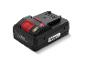 Černá baterie Parkside X20V Team s Bluetooth a kapacitou 4 Ah.