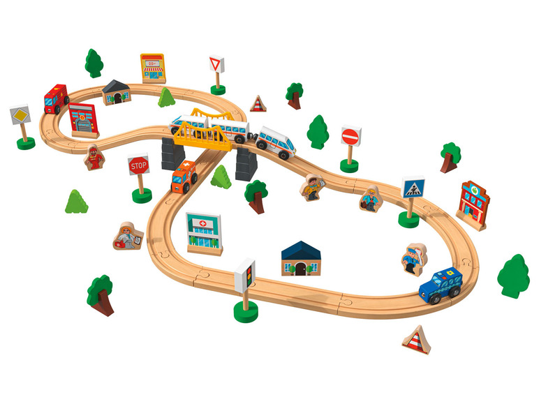  Zobrazit na celou obrazovku Playtive Dřevěná železnice Město / Statek - Obrázek 1