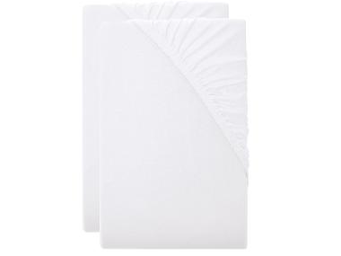 LIVARNO® Sada žerzejových napínacích prostěradel, 90–100 x 200 cm, 2dílná, bílá