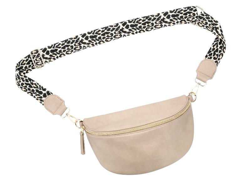 Béžová ledvinka s popruhem s leopardím vzorem
