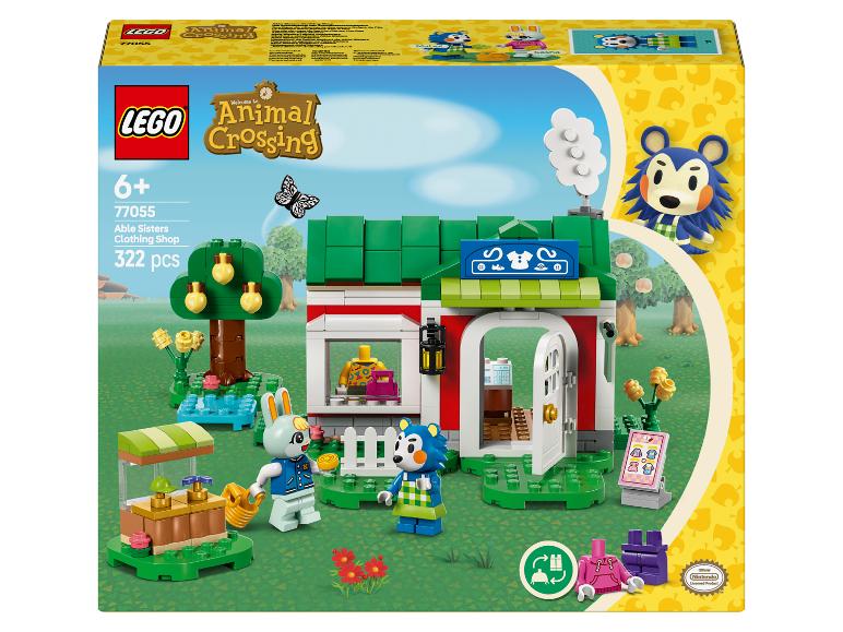 Sada LEGO Animal Crossing Obchod s oblečením sester Able s figurkami.