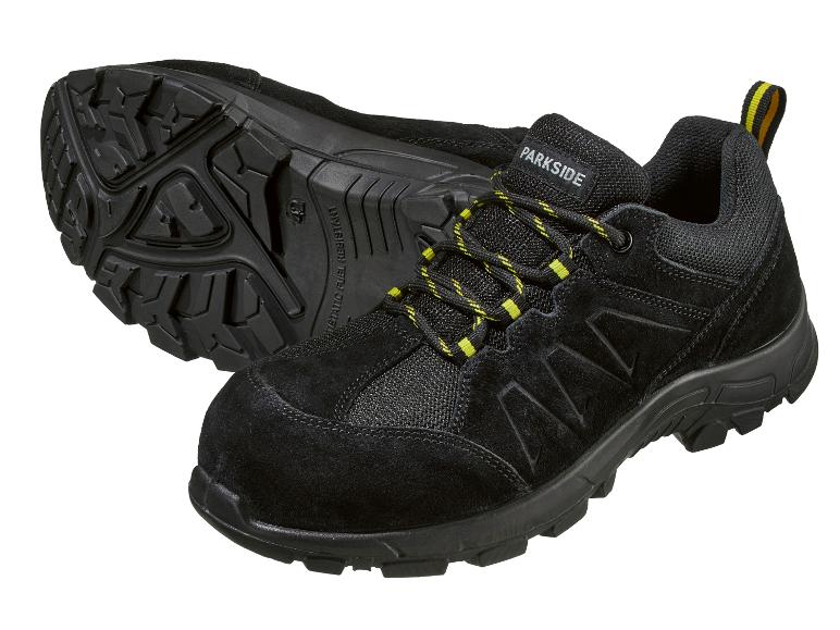 Černé pracovní boty se žlutými detaily od Parkside.