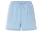 Světle modré bavlněné šortky, ležérní styl.