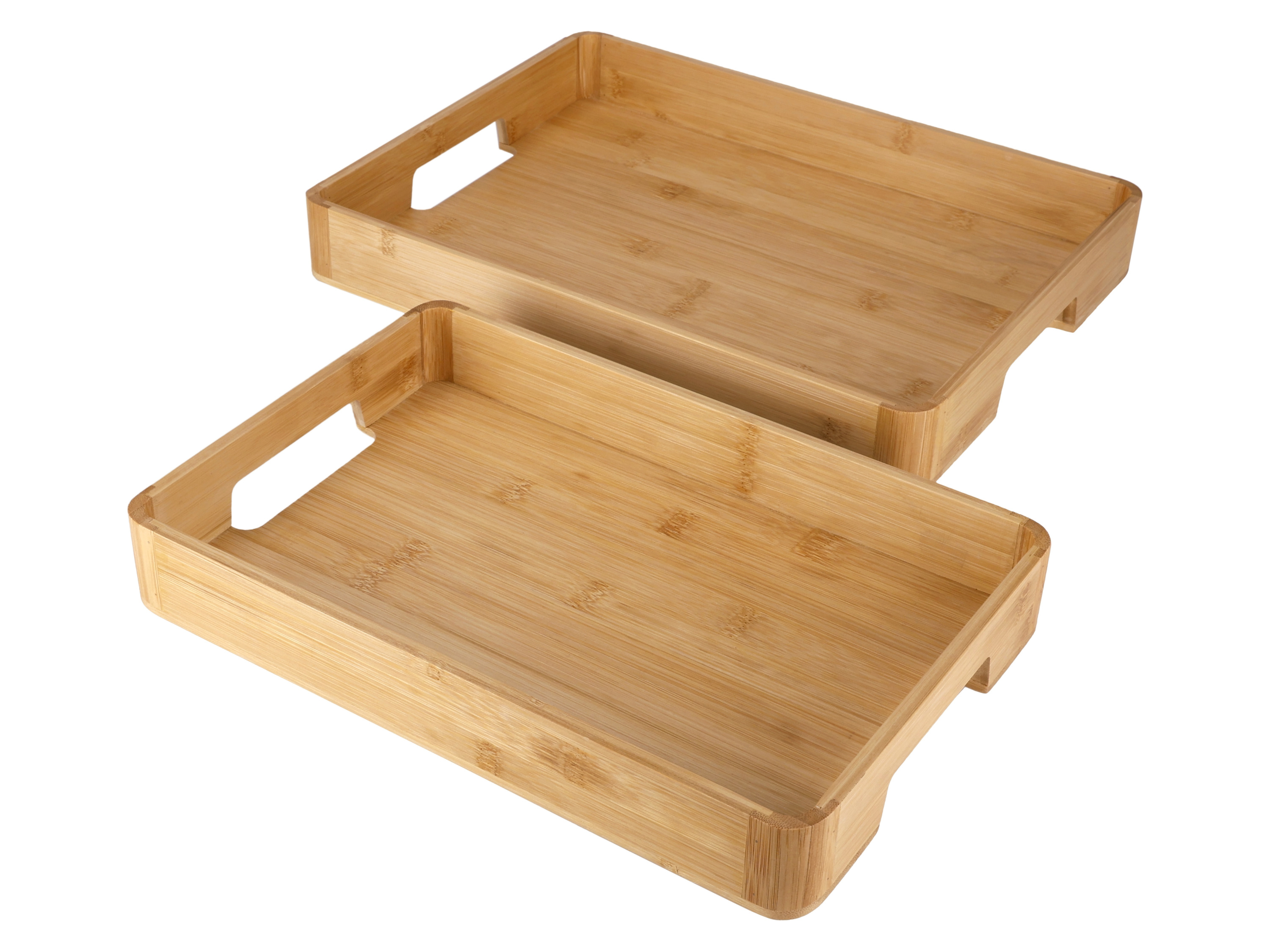 Silvercrest® Sada bambusových podnosů, 2dílná (světlá)